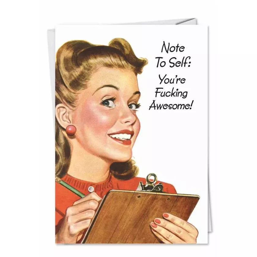 Note To Self- Greeting Card - Birthday