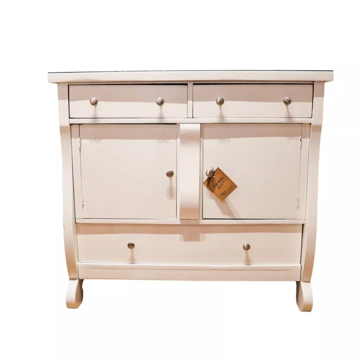Oak Buffet With Glass Top