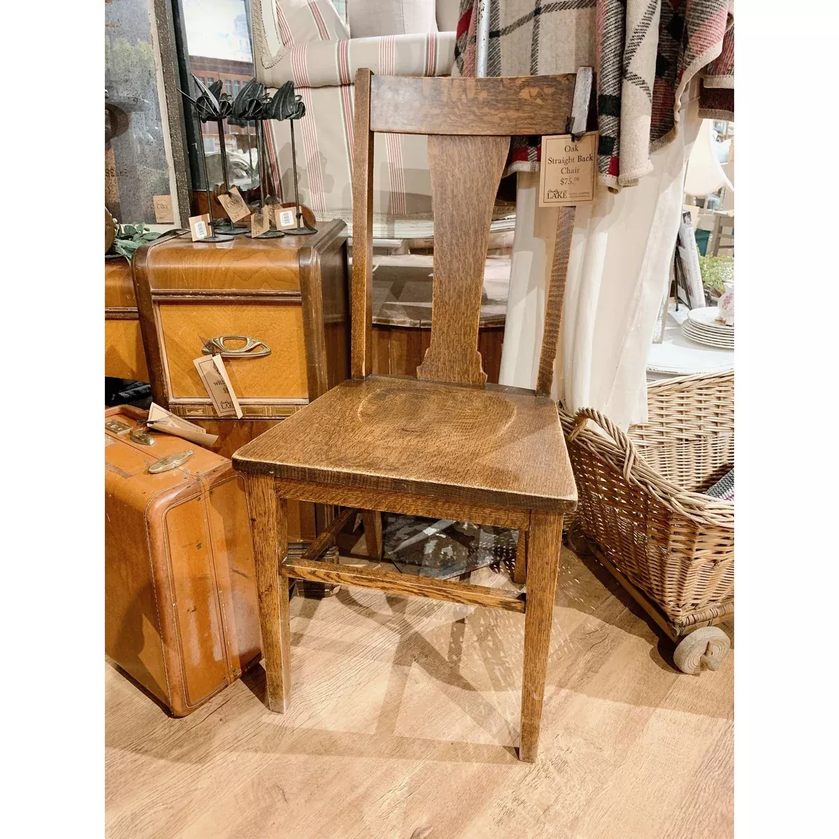 Oak Straight Back Chair