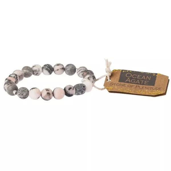 Ocean Agate Stone Stack Bracelet - Stone of Plentitude