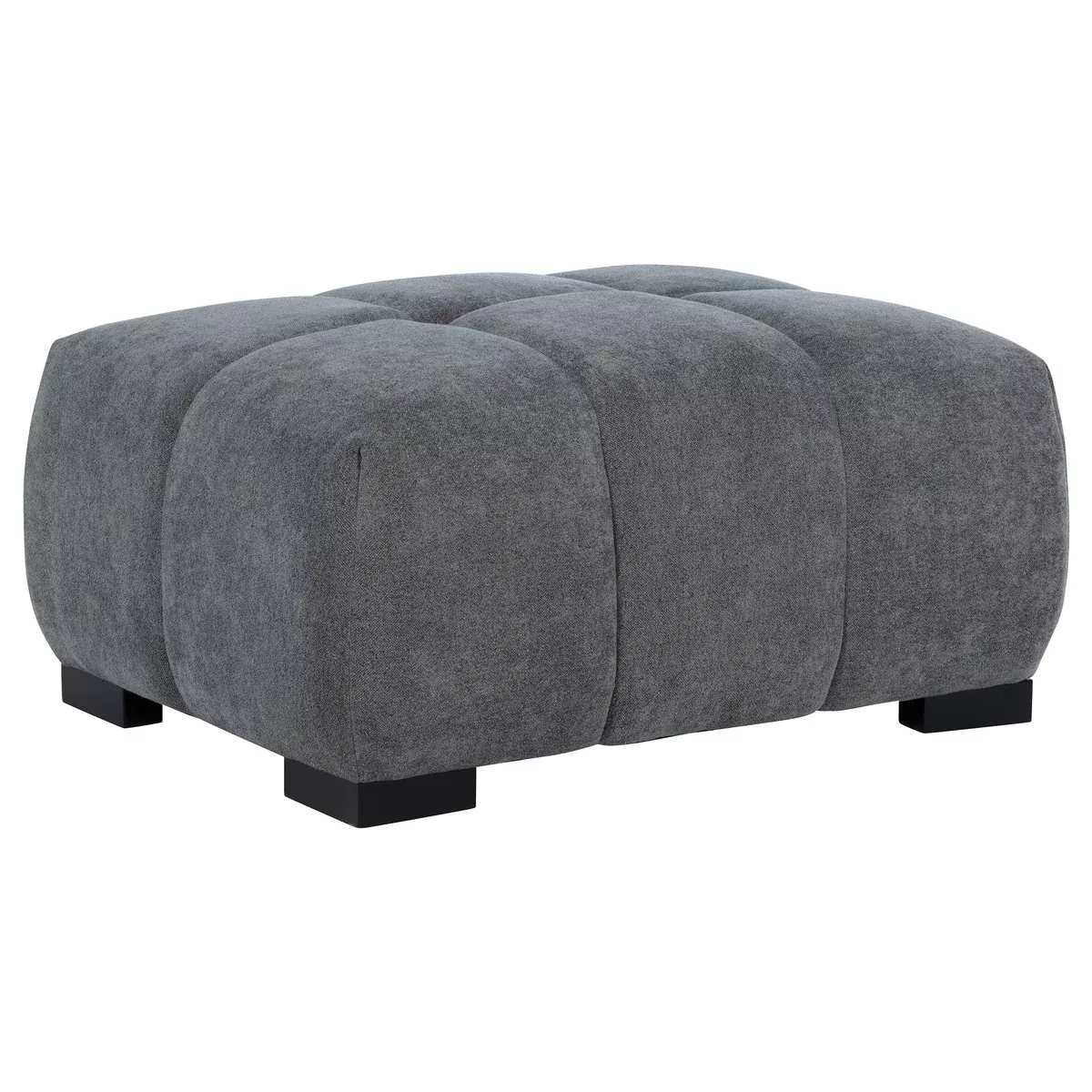 Octavia Tufted Upholstered Rectangular Ottoman Charcoal Grey