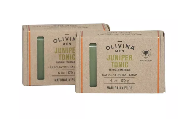 Olivina Men Juniper Tonic Exfoliating Bar Soap