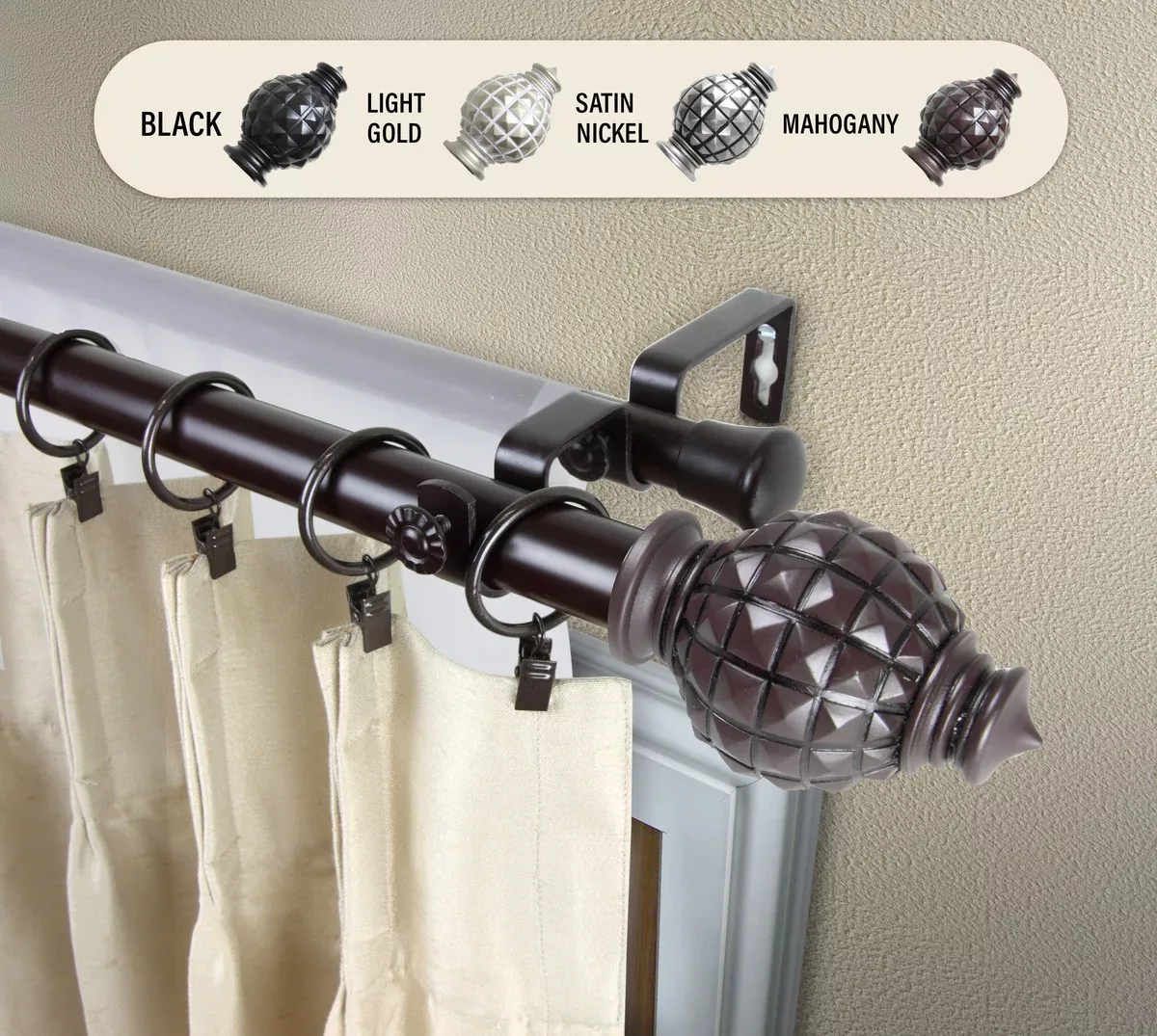 Opal 1" Double Curtain Rod