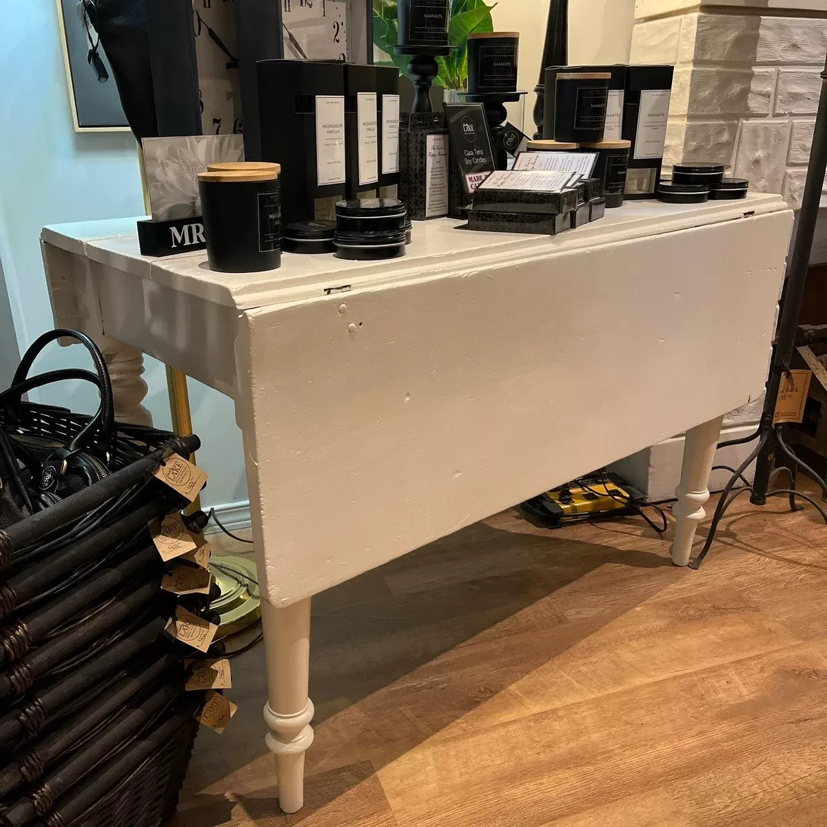 Painted Antique Drop Leaf Table