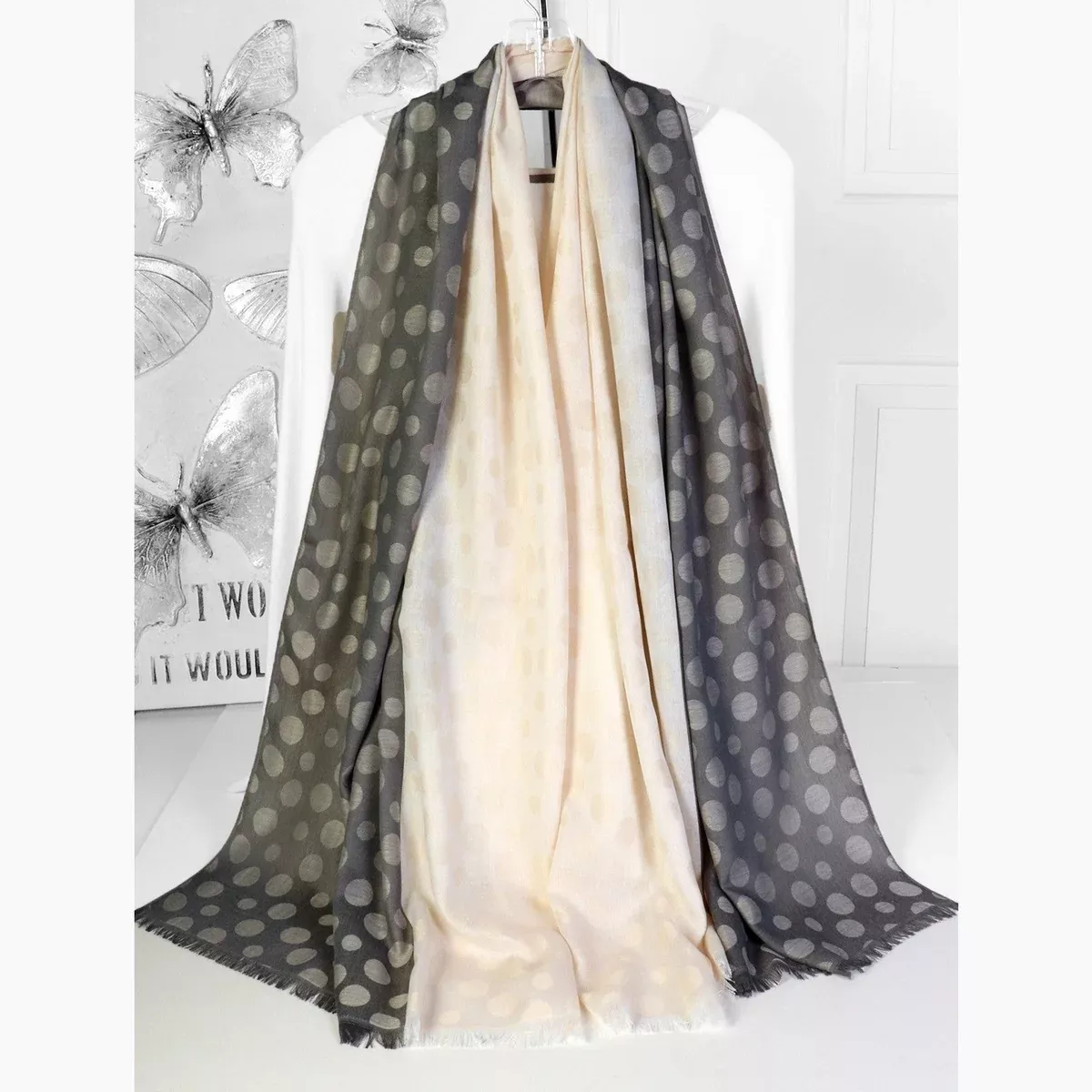 Pashmina Scarf - Two Tone Dot Print