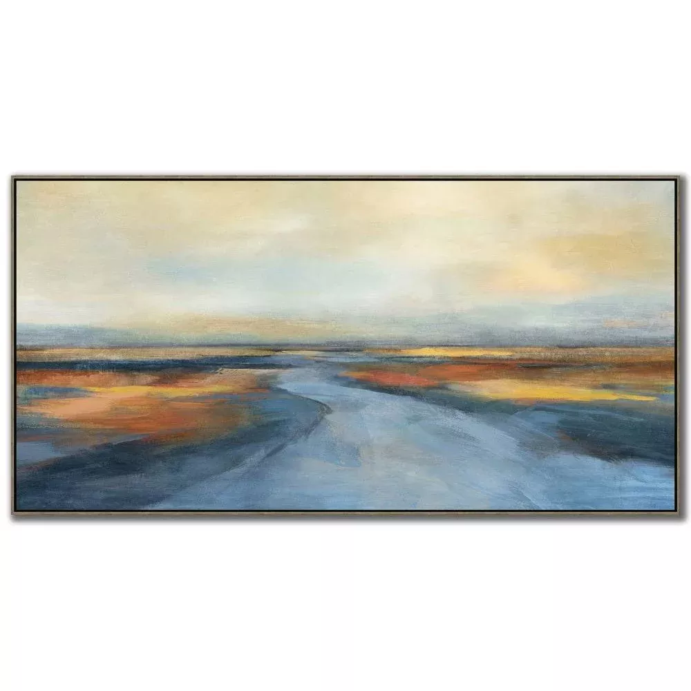 Path To Dusk - Hand Embellished Canvas In Floating Frame