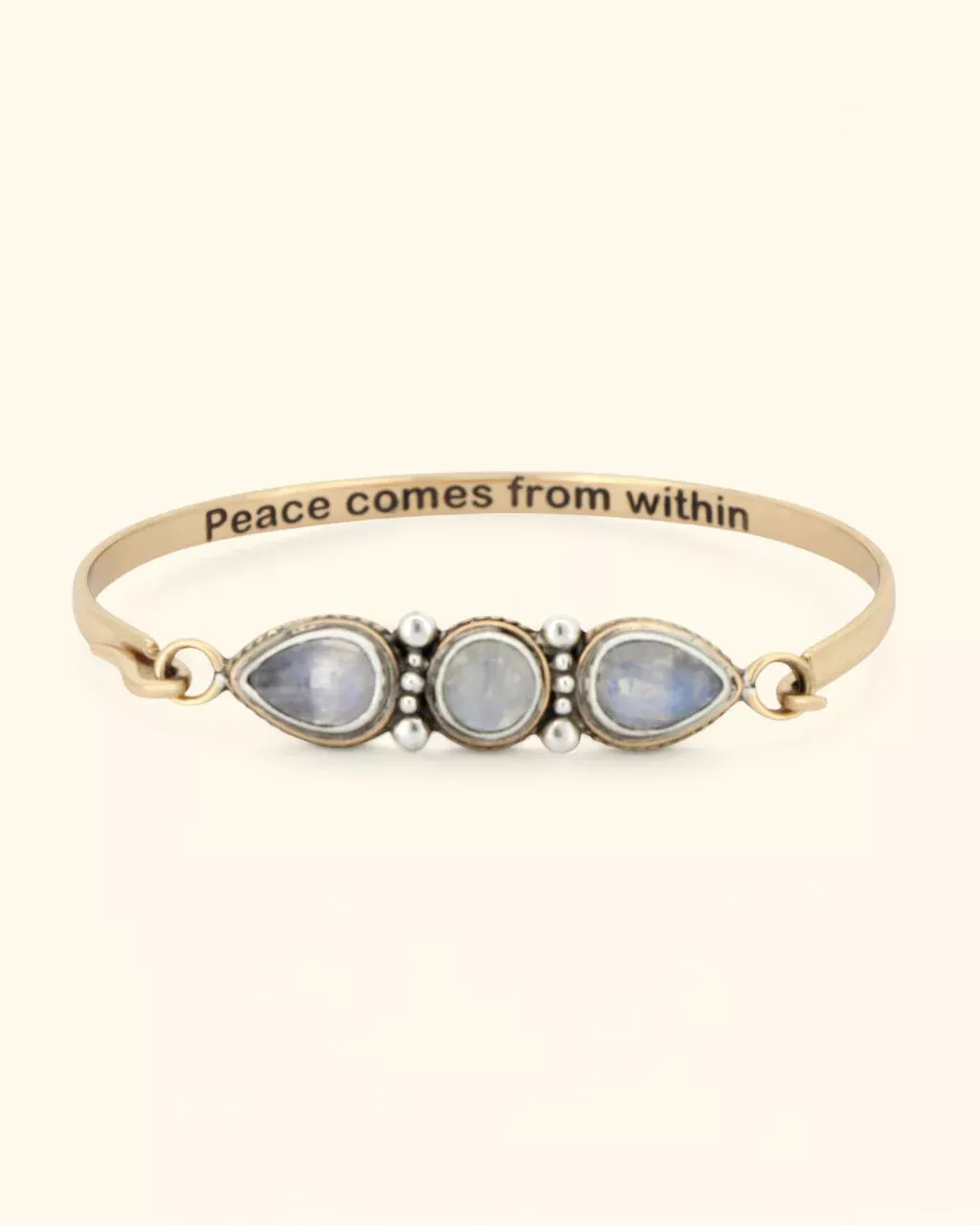 Peace Comes From Within Moonstone Bracelet