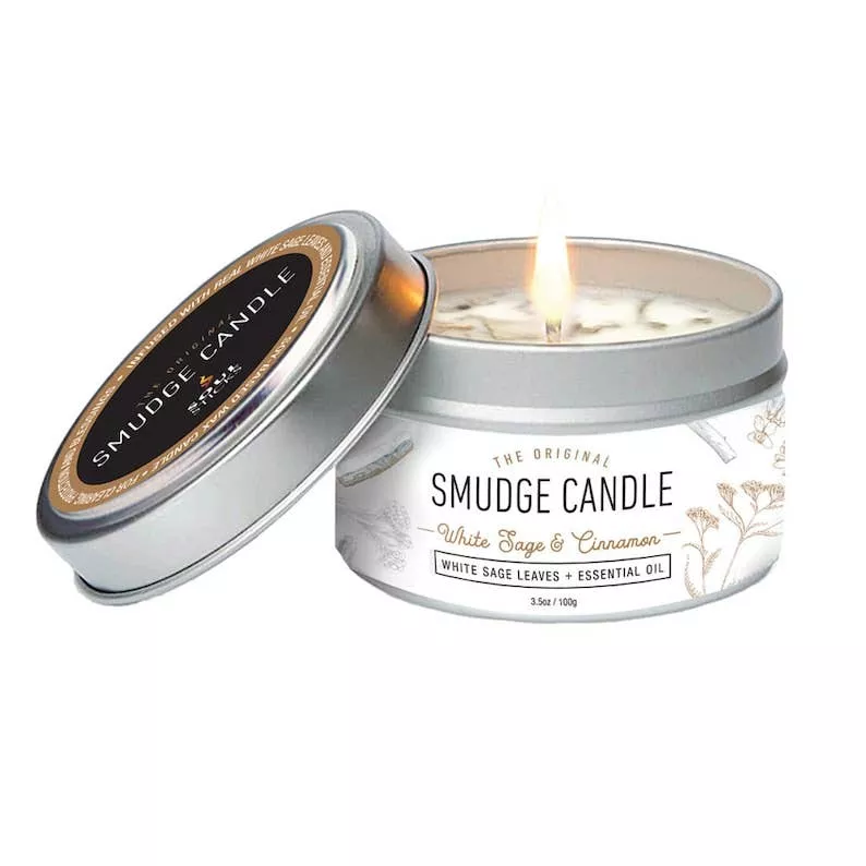 Peppermint Sage Smudge Candle (3.5 oz)-Soul Sticks