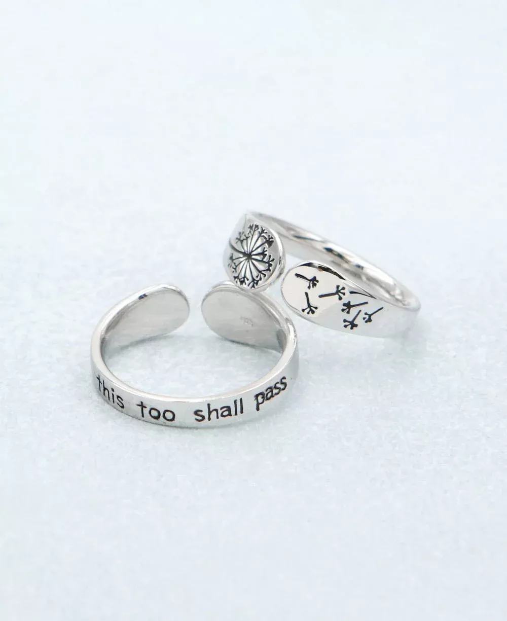 Petite Size This Too Shall Pass Sterling Silver Mantra Ring
