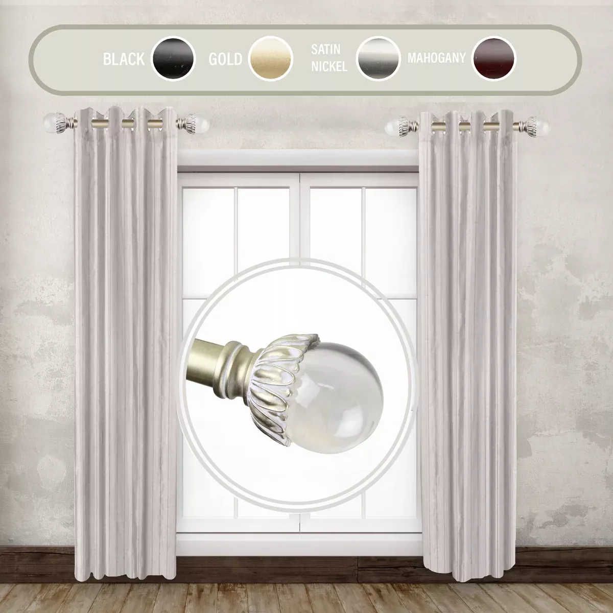 Pixie 1" Side Curtain Rod (Set of 2)