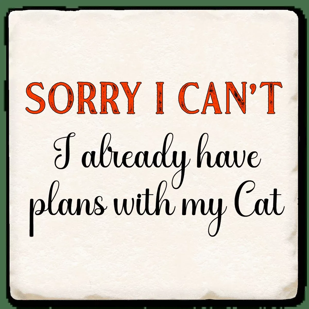 Plans With My Cat - Witty Coaster