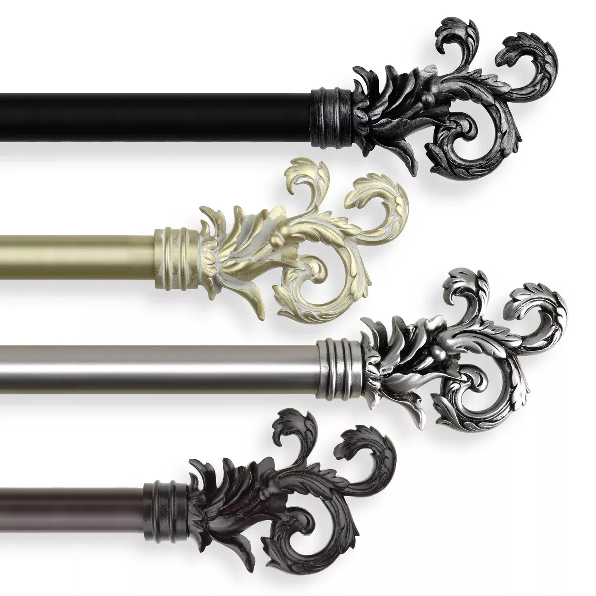 Plume 1" Single Curtain Rod