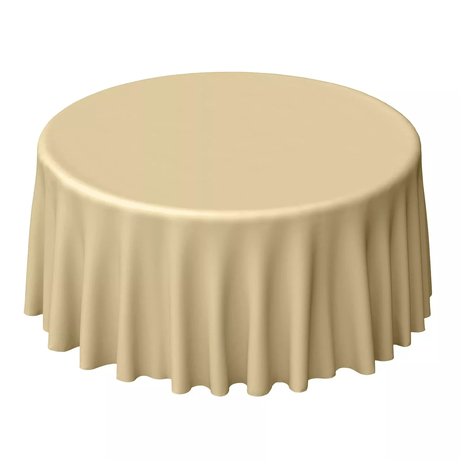 Polyester 120" Round Tablecloth Champagne - Seamless Wrinkle-Resistant Table Cover