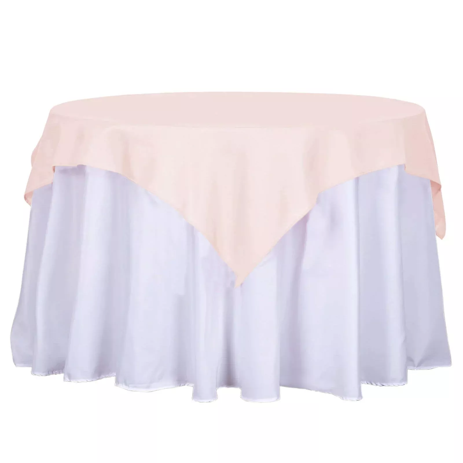 Polyester 54"x54" Table Overlay Square Tablecloth Blush - Wrinkle-Resistant & Durable Table Cover