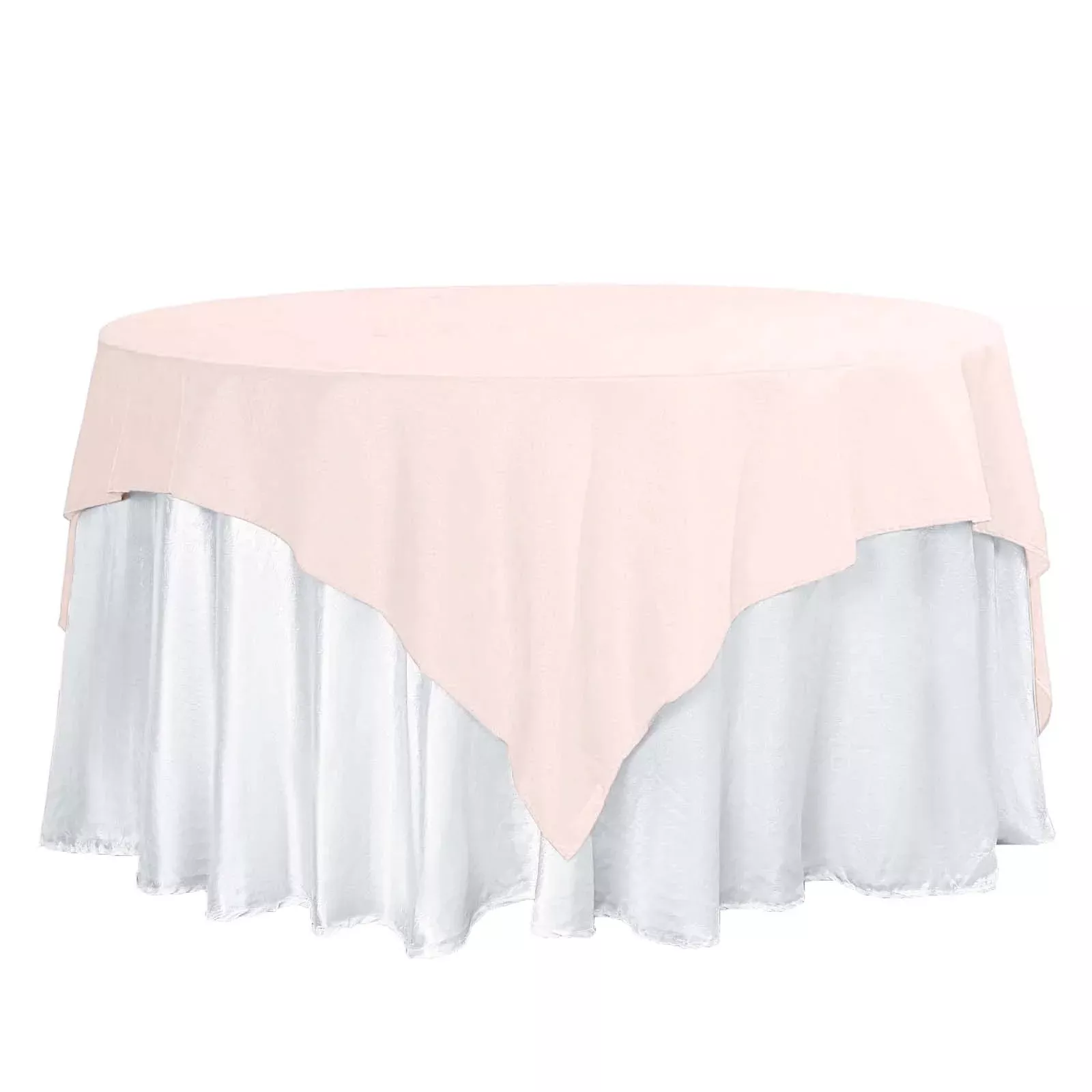 Polyester 70"x70" Table Overlay Square Tablecloth Blush - Wrinkle-Resistant & Durable Table Cover