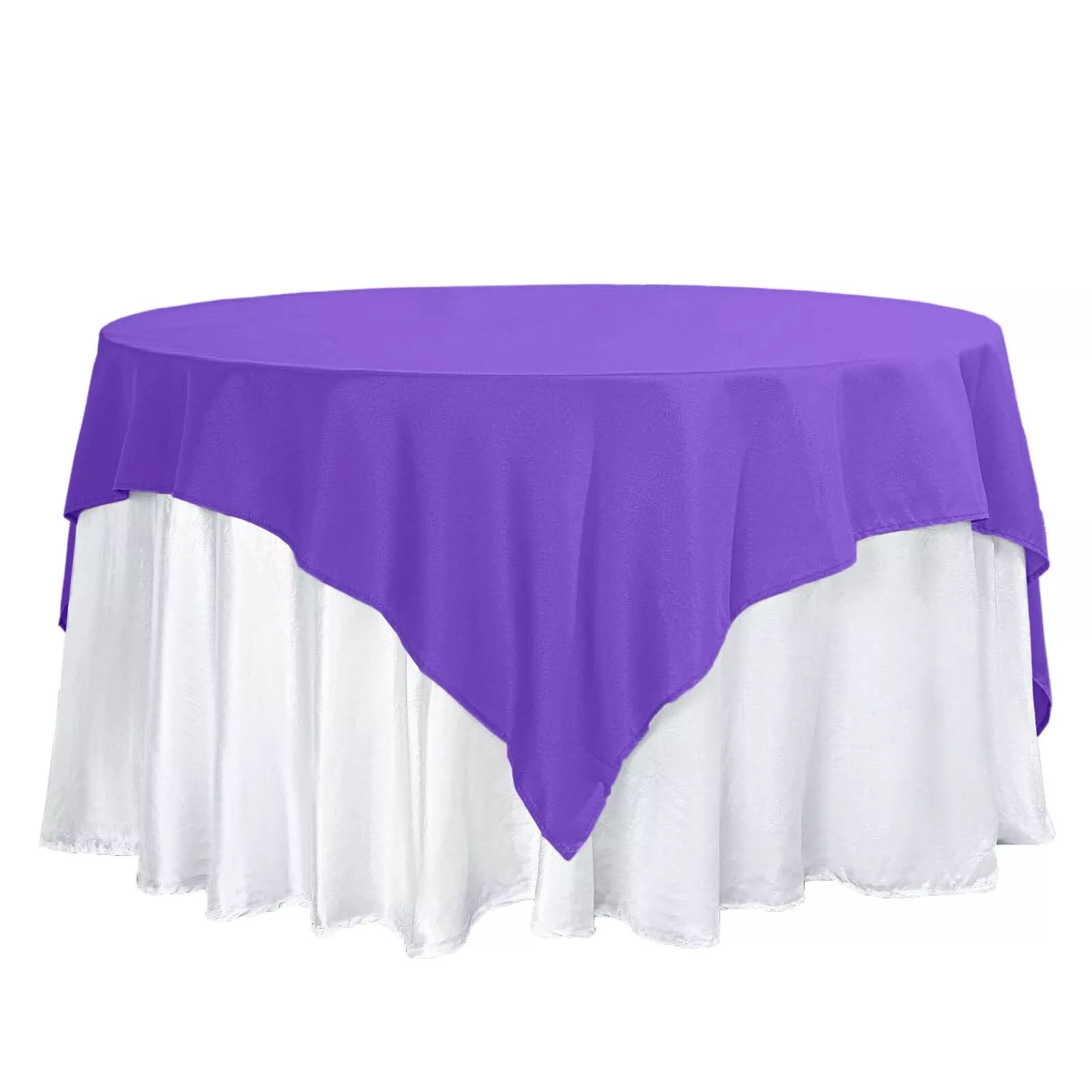 Polyester 70"x70" Table Overlay Square Tablecloth Purple - Wrinkle-Resistant & Durable Table Cover