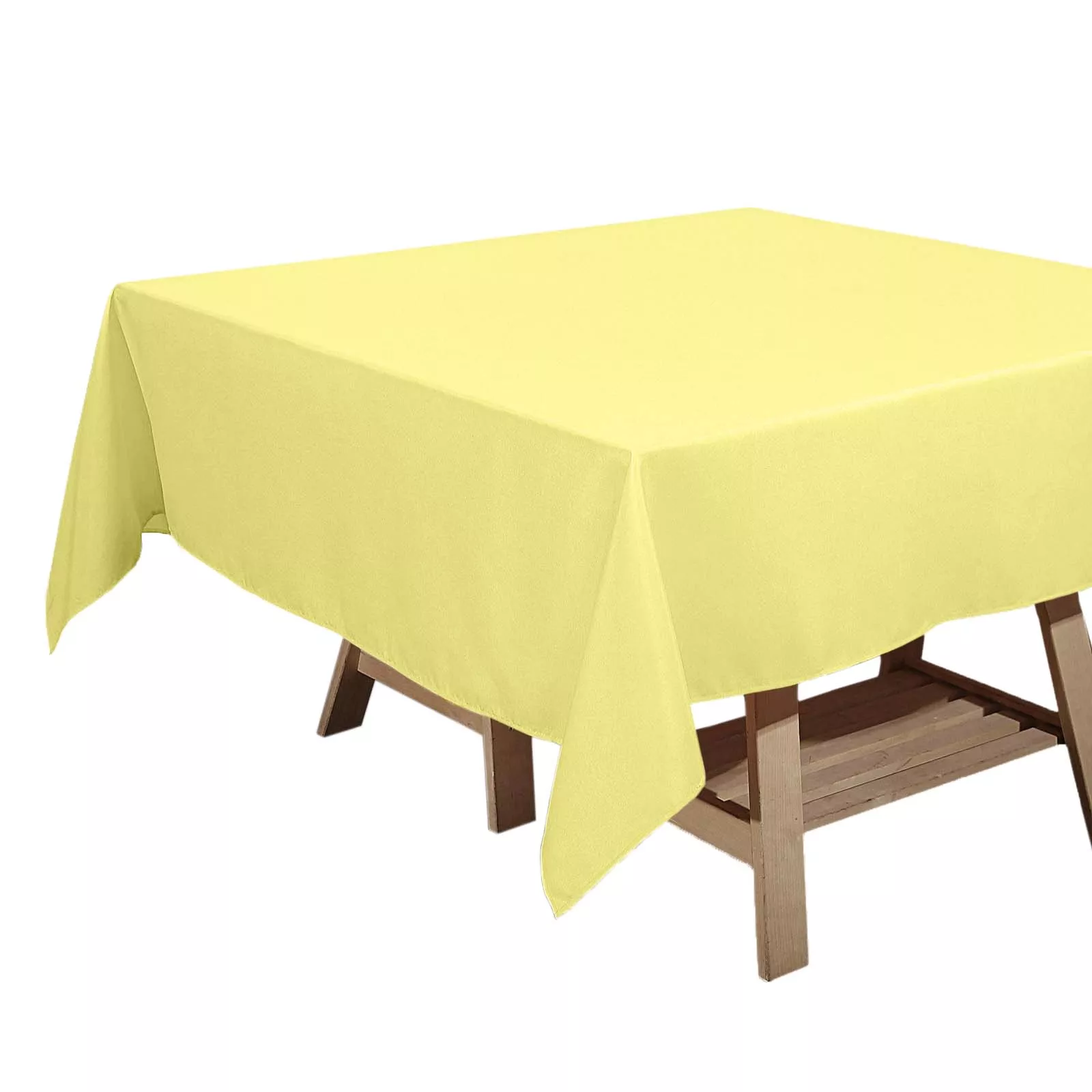 Polyester Square 70"x70" Tablecloth Yellow - Wrinkle-Resistant & Durable Table Cover