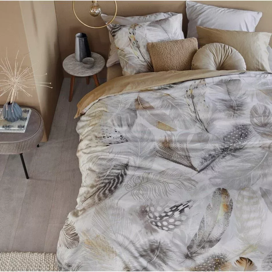 Praline Feather MotifDuvet Cover Set