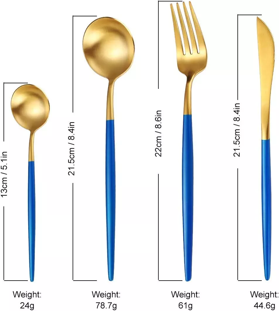 Precious Black Gold Dinnerware 24 PCS Cutlery Set