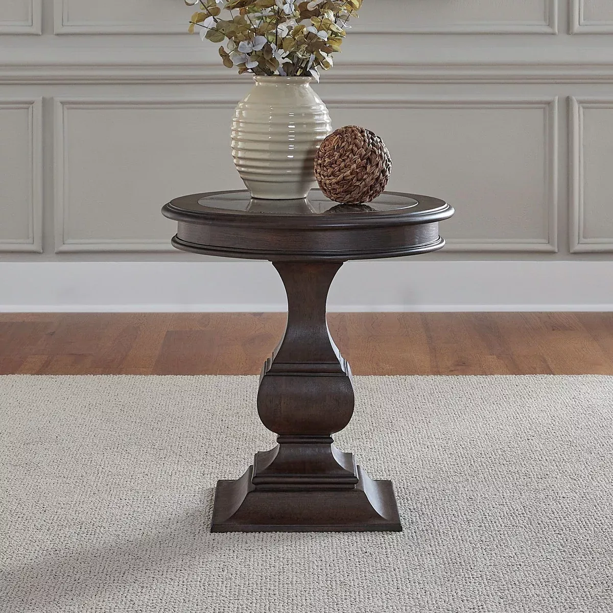 Provence Park - Round End Table - Chateau Brown