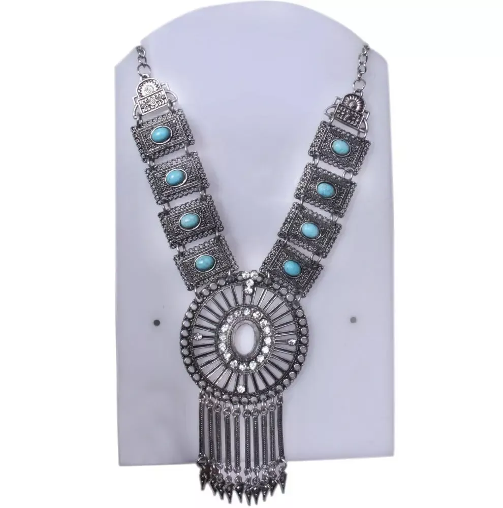 Queen Style Silver Plated Statement Necklace