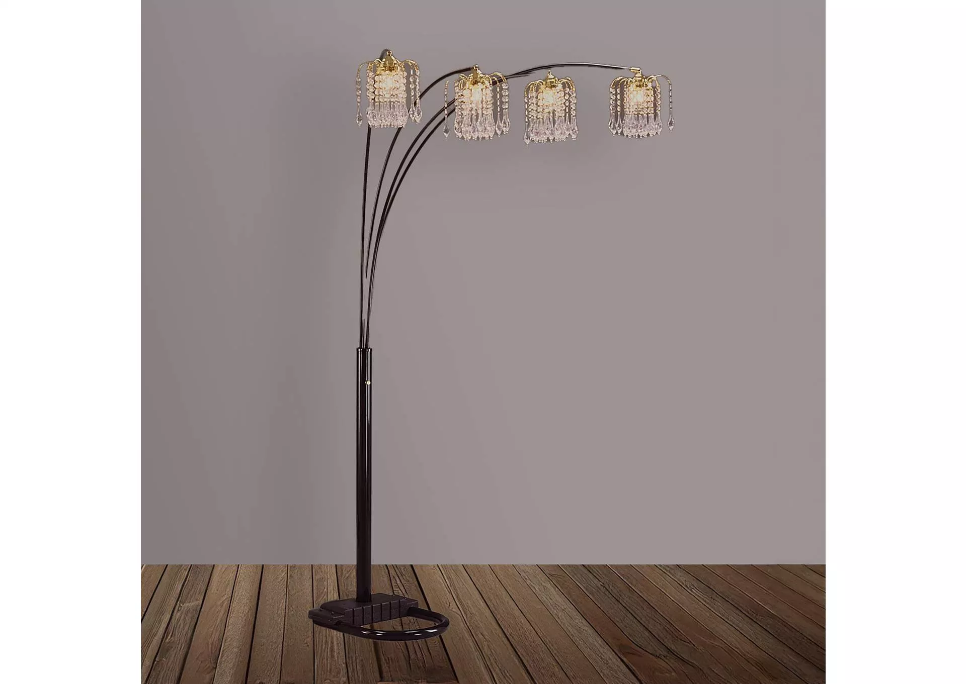 RAIN DROP ARC LAMP 84"H - BLACK