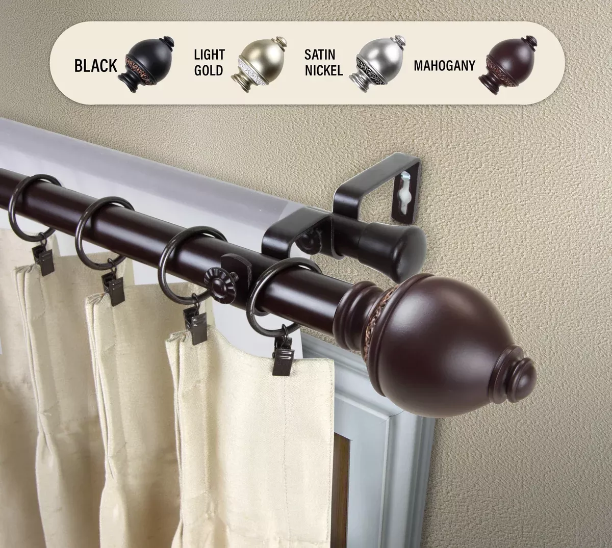 Ramona 1" Double Curtain Rod