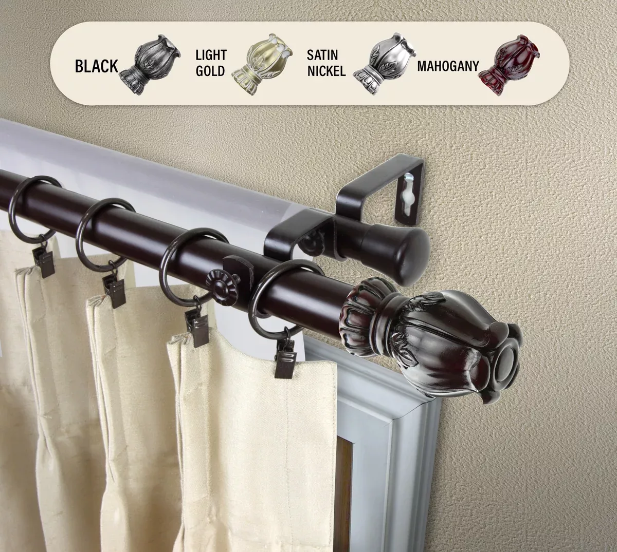 Regent 1" Double Curtain Rod