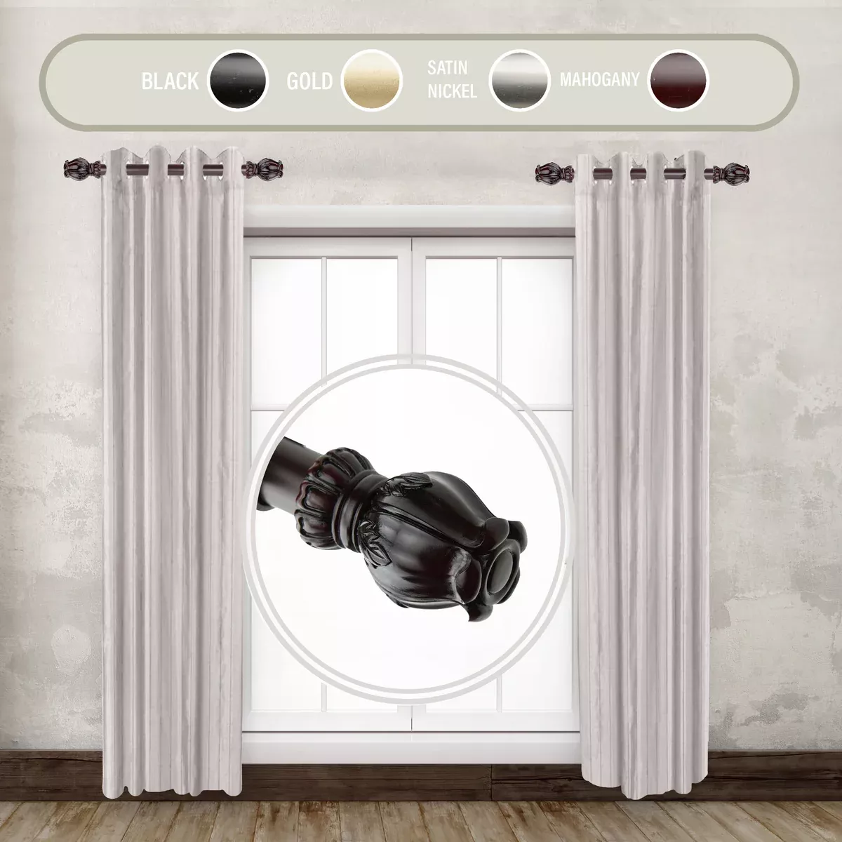 Regent 1" Side Curtain Rod (Set of 2)
