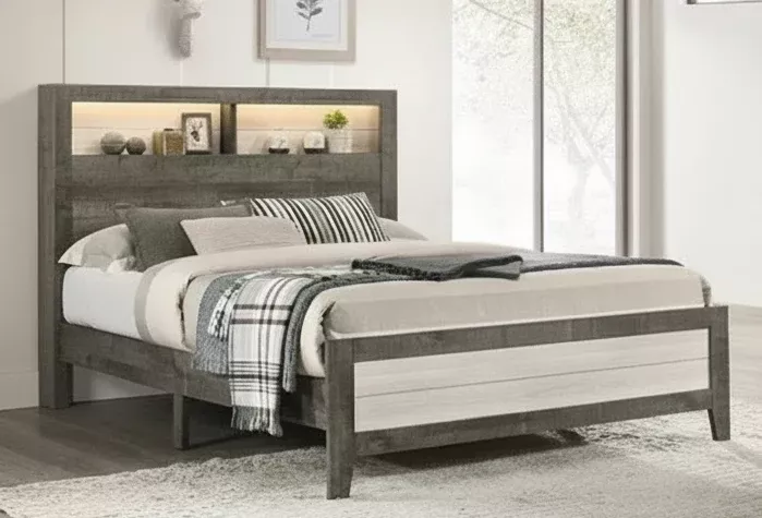 Rhett Platform Bed In Gray
