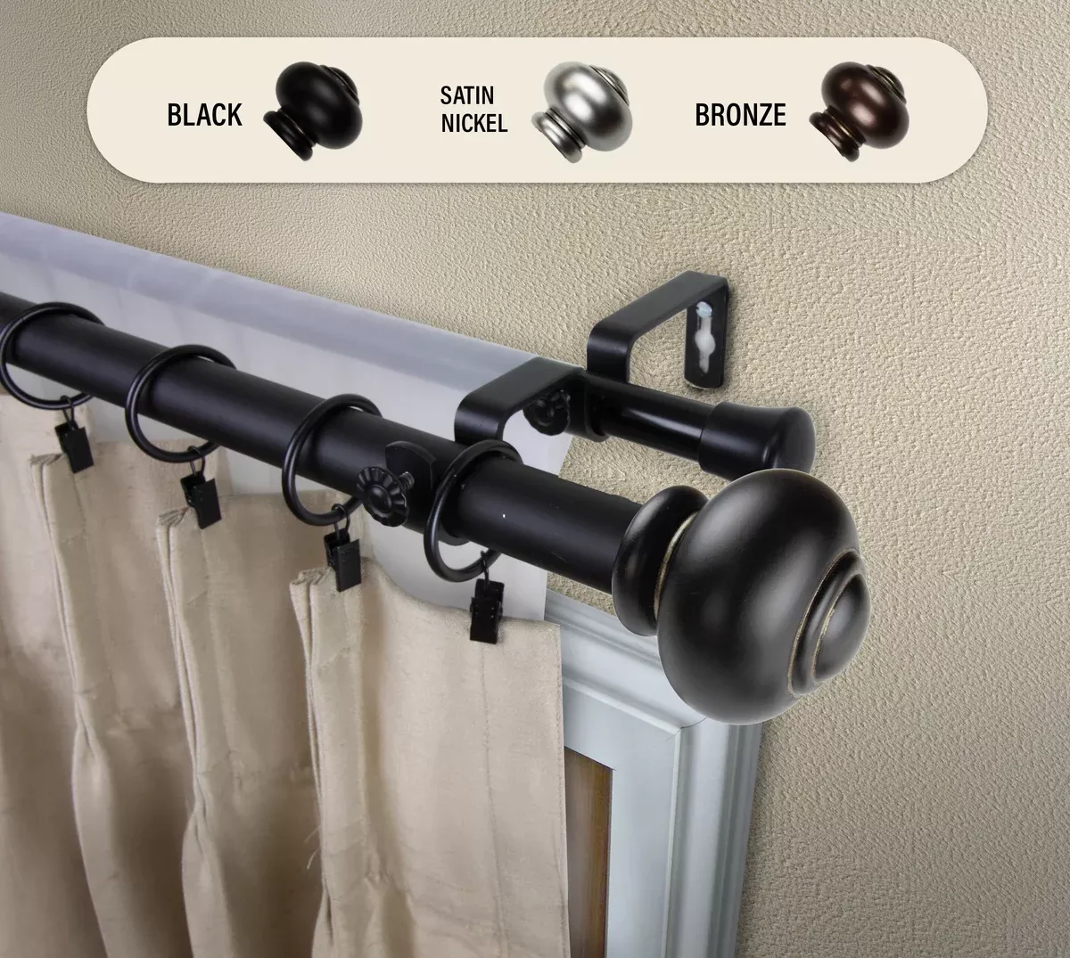 Rotunda 1" Double Curtain Rod