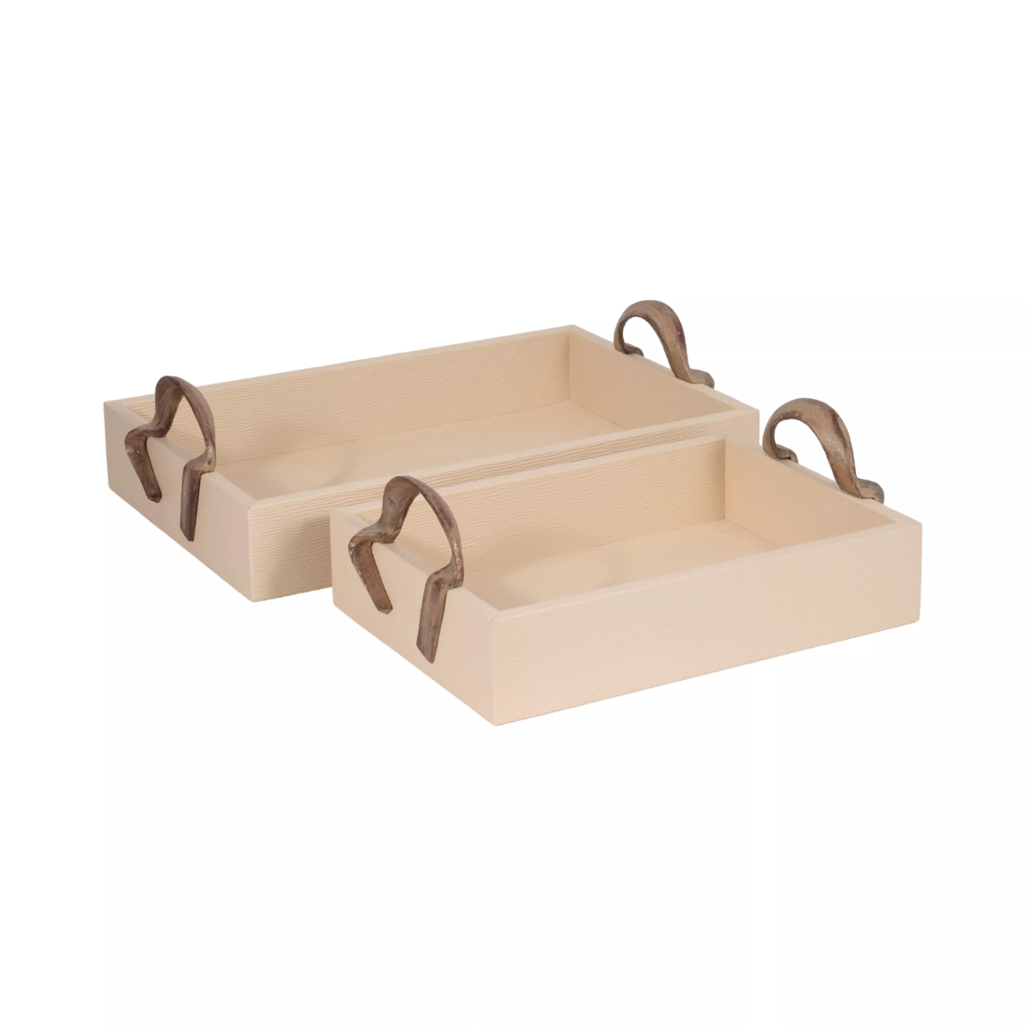 S/2 14/18" Forged Handle Trays