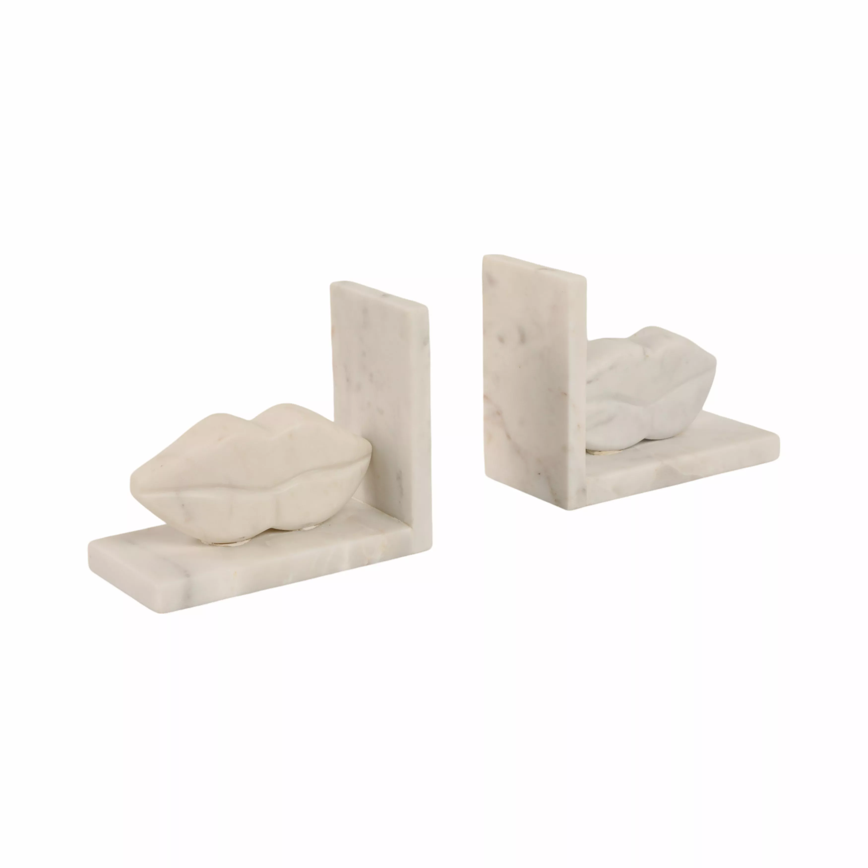 S/2 5" Lips Marble Bookends