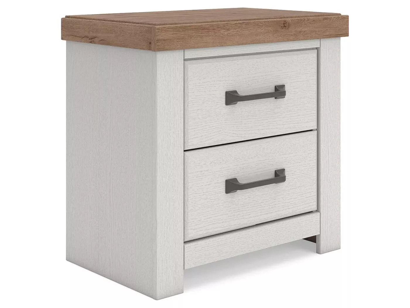 Savonport - Two Drawer Night Stand - White / Brown