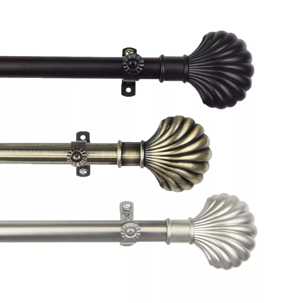 Scallop 13/16" Single Curtain Rod