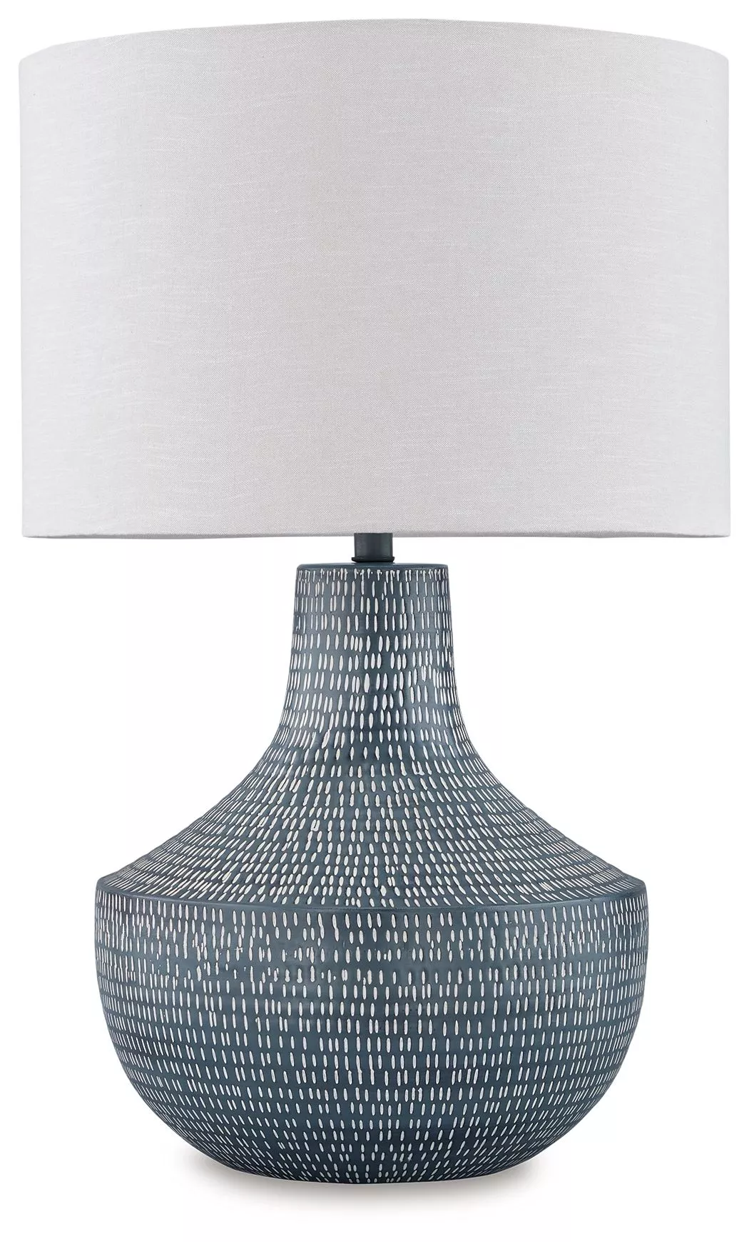 Schylarmont - Metal Table Lamp - Antique Gray / White