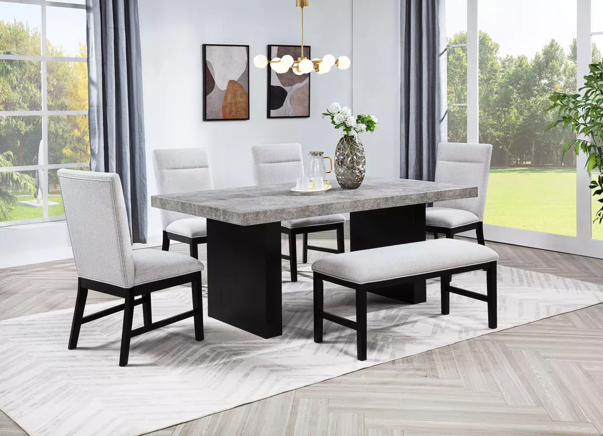 Sebastian Dining Room Set - Black / Gray