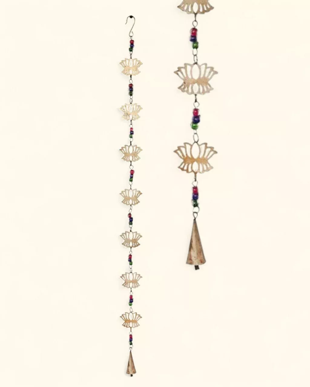 Seven Lotus Symbol Wall Hanging Mobile With Bell