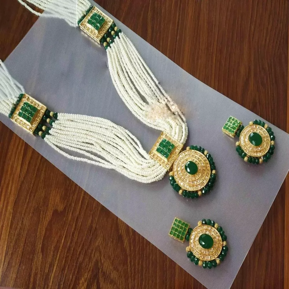 Shining Multi Layered Gold Plated Necklace Set