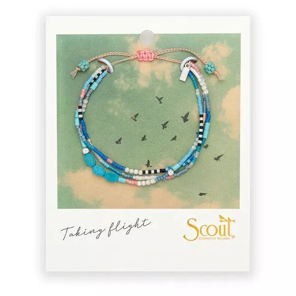 Sky | Turquoise & Silver - Mixed Media Bracelet