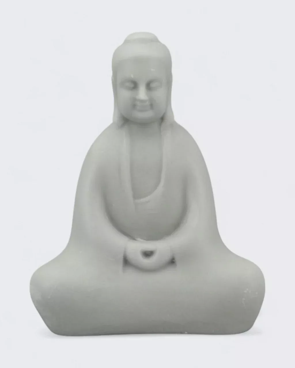 Soft Grey Abstract Meditating Buddha Statue