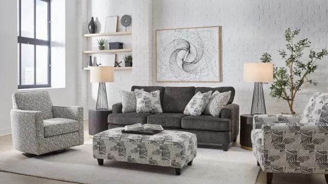 Stationary Sofa & Loveseat 3012