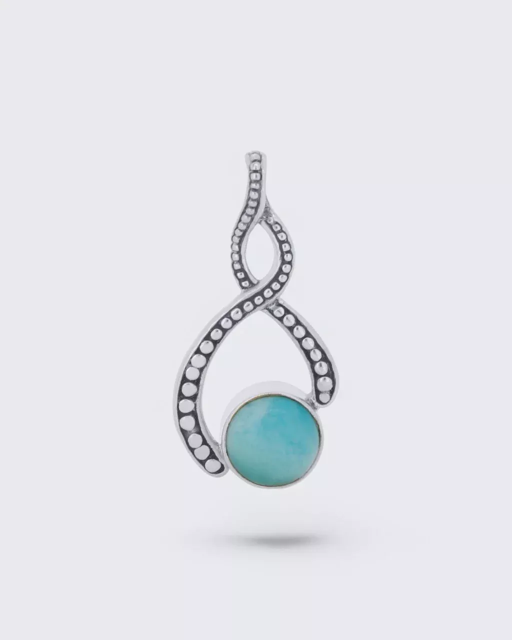Sterling Silver Asymmetric Twist Larimar Pendant
