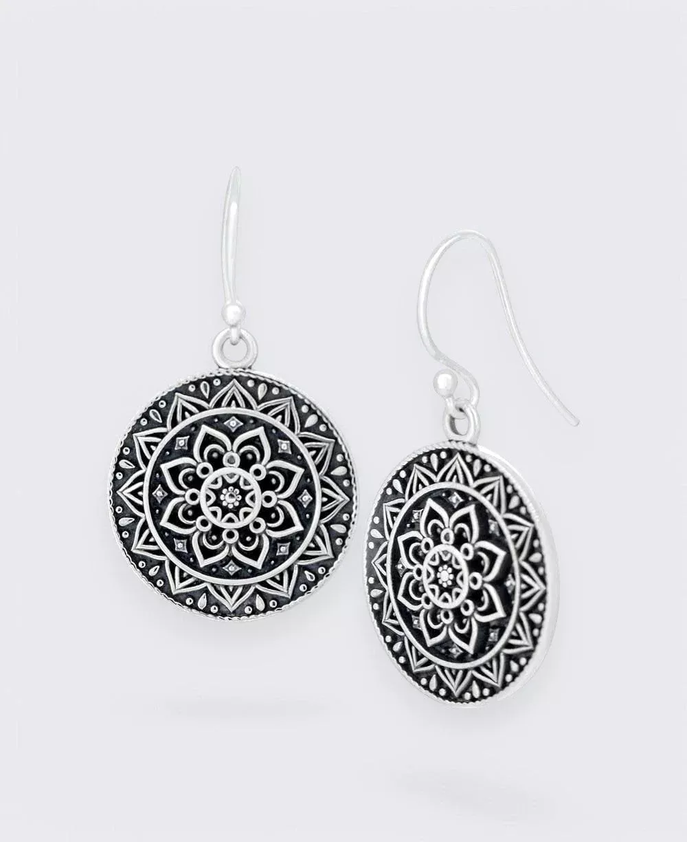 Sterling Silver Mandala Earrings