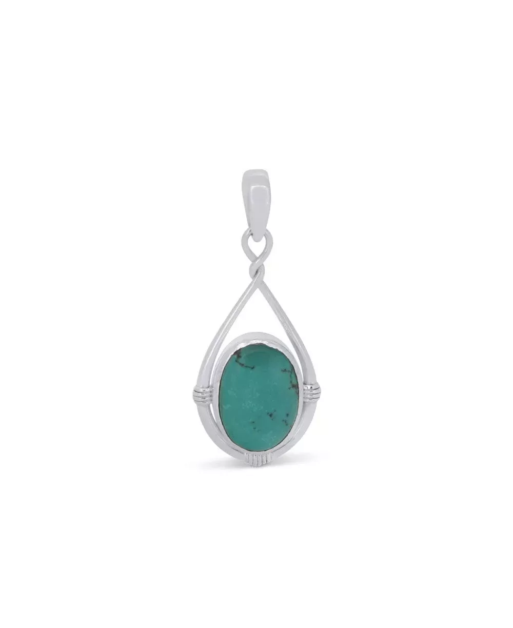 Sterling Silver Pendant with Tibetan Turquoise
