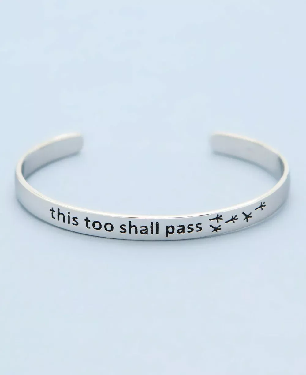 Sterling Silver This Too Shall Pass Mantra Bracelet