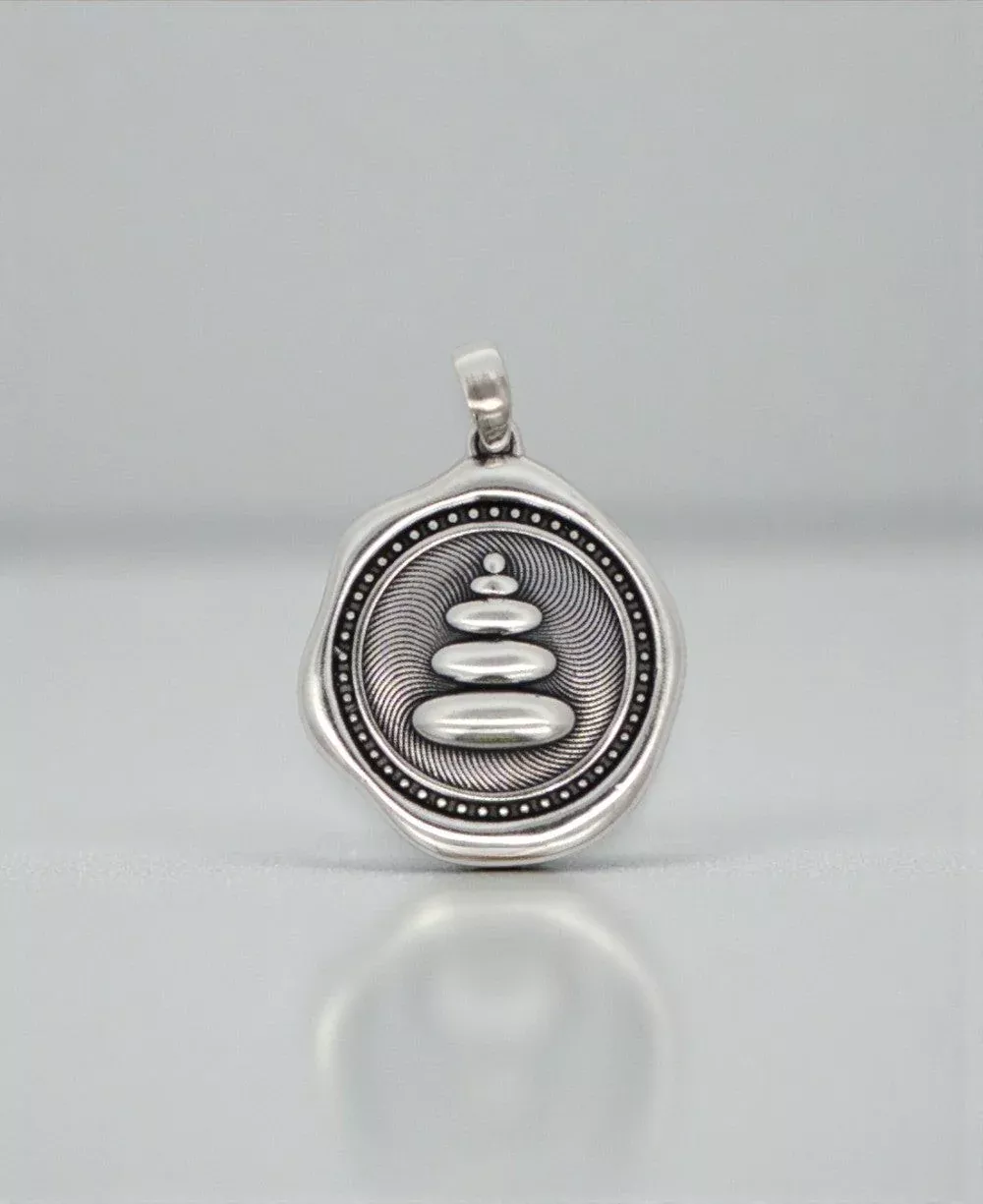 Sterling Silver Zen Cairn Stack Pendant