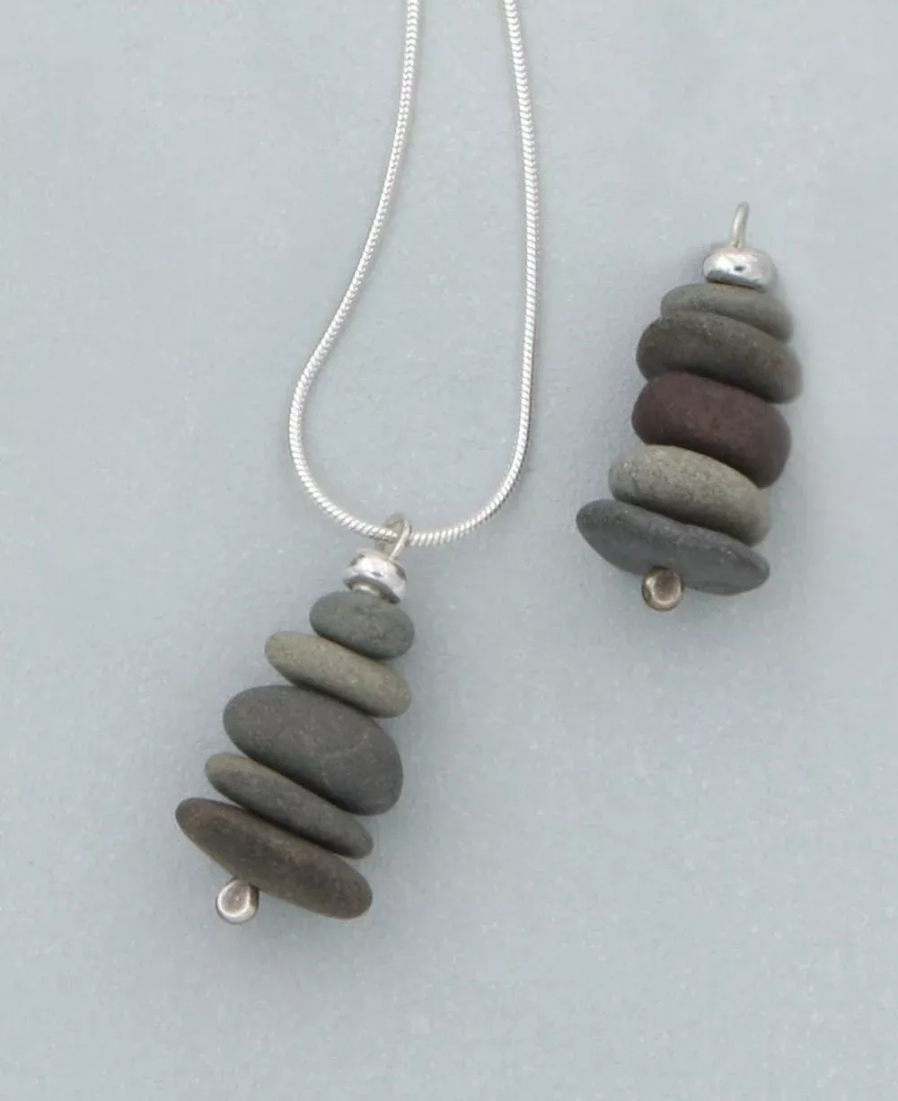 Stone Cairn Pendant, Made in USA