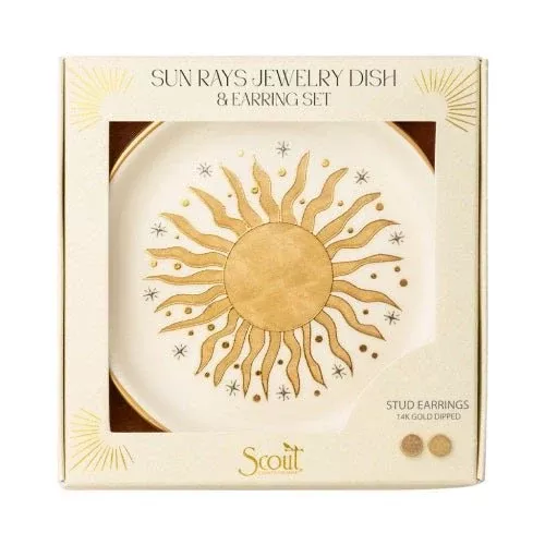 Sun Rays Jewelry Dish & Stud Earring Set
