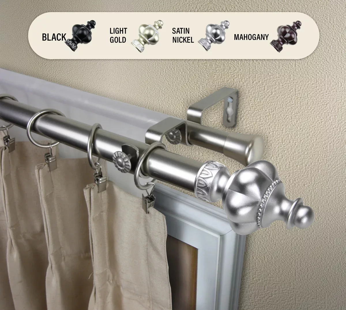 Terra 1" Double Curtain Rod
